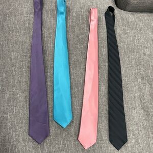 Elegant Men's Tie Set - Purple, Blue, Pink, and Black